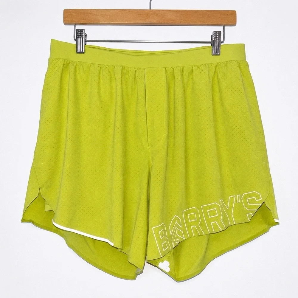 Lululemon x Barry's Wasabi Running Shorts Reflective Perforated Lime XL